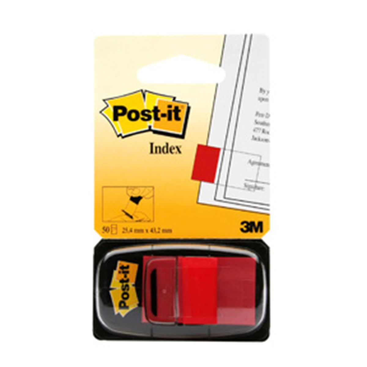 Post-it Indexfaner 25,4x43,2 rød