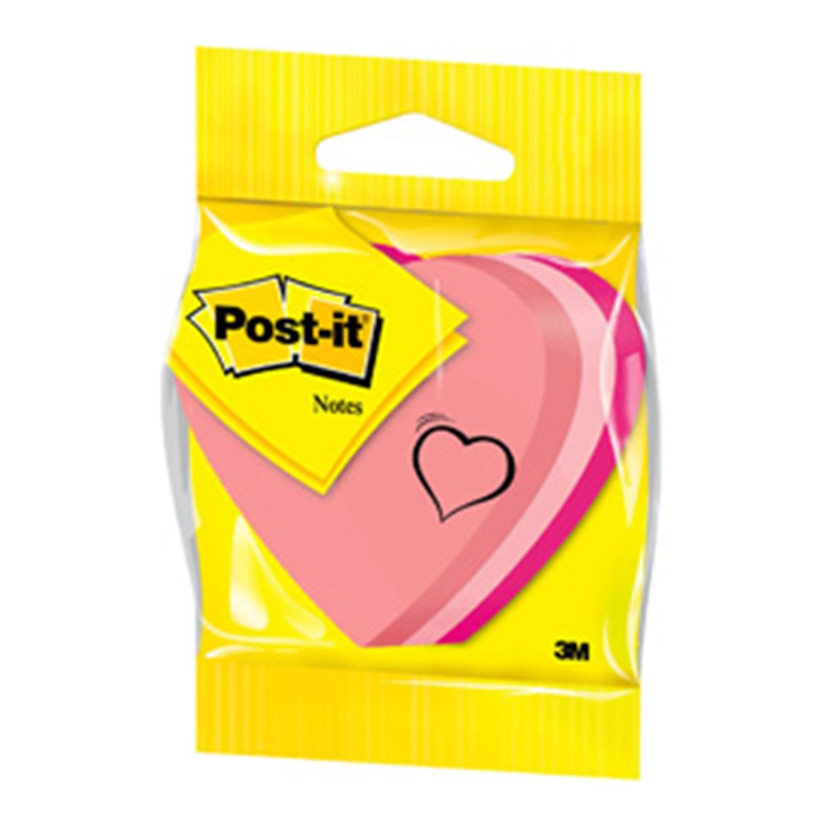 Post-it Notes 70x70 mm, formet som et hjerte