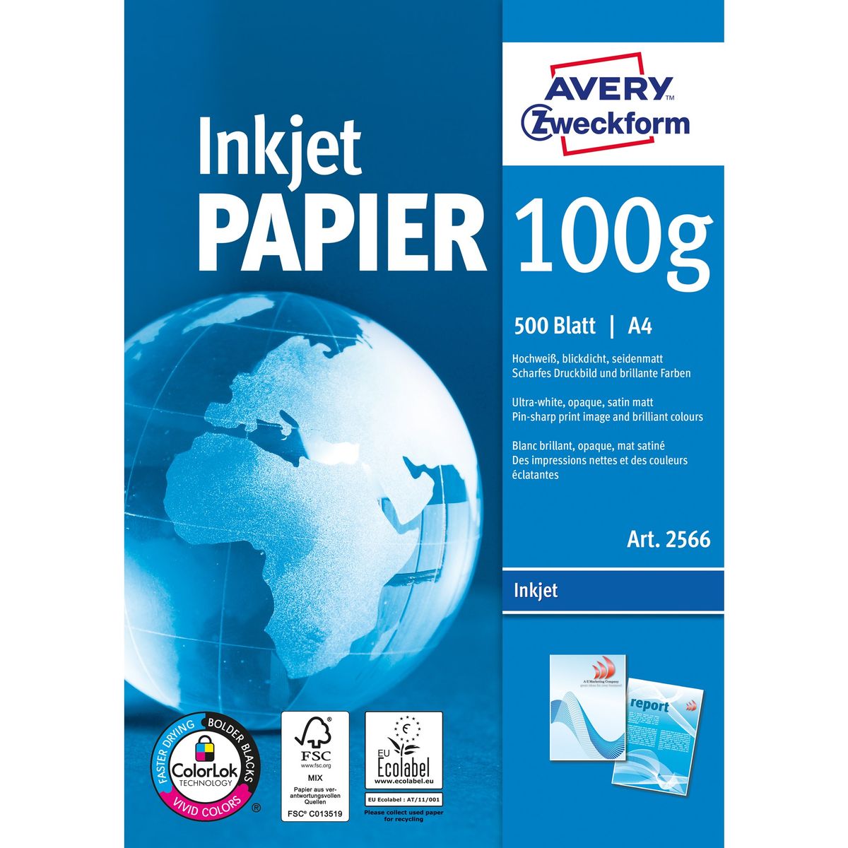 A4 Avery inkjet papir 100g (500)