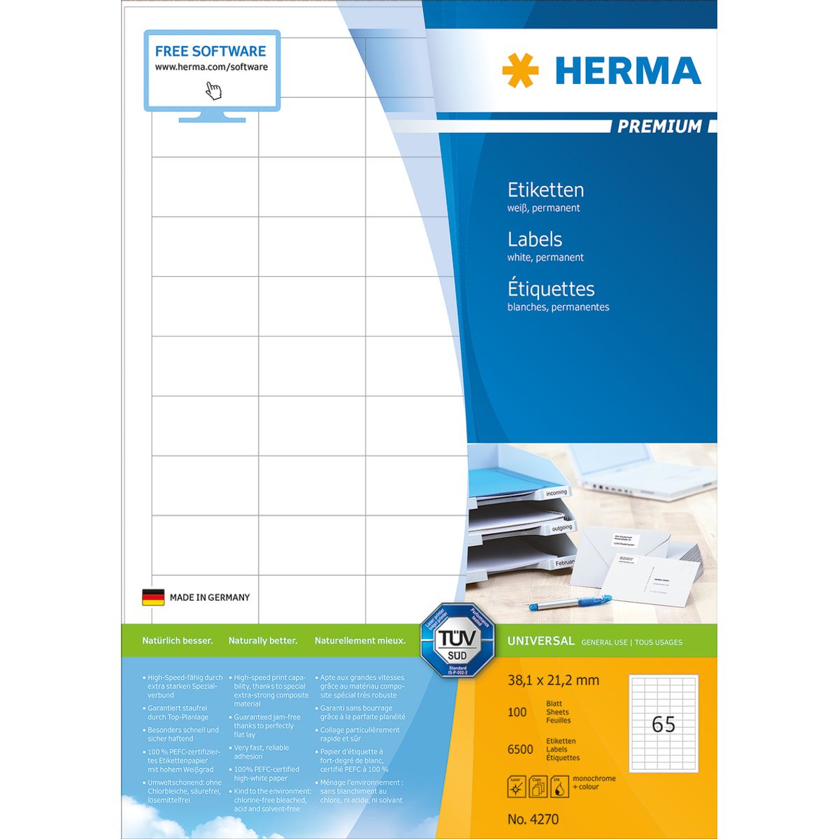 Herma etiket Premium 38,1x21,2 (6500)