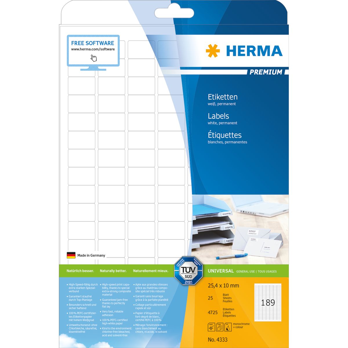 Herma etiket Premium 25,4x10 (4725)