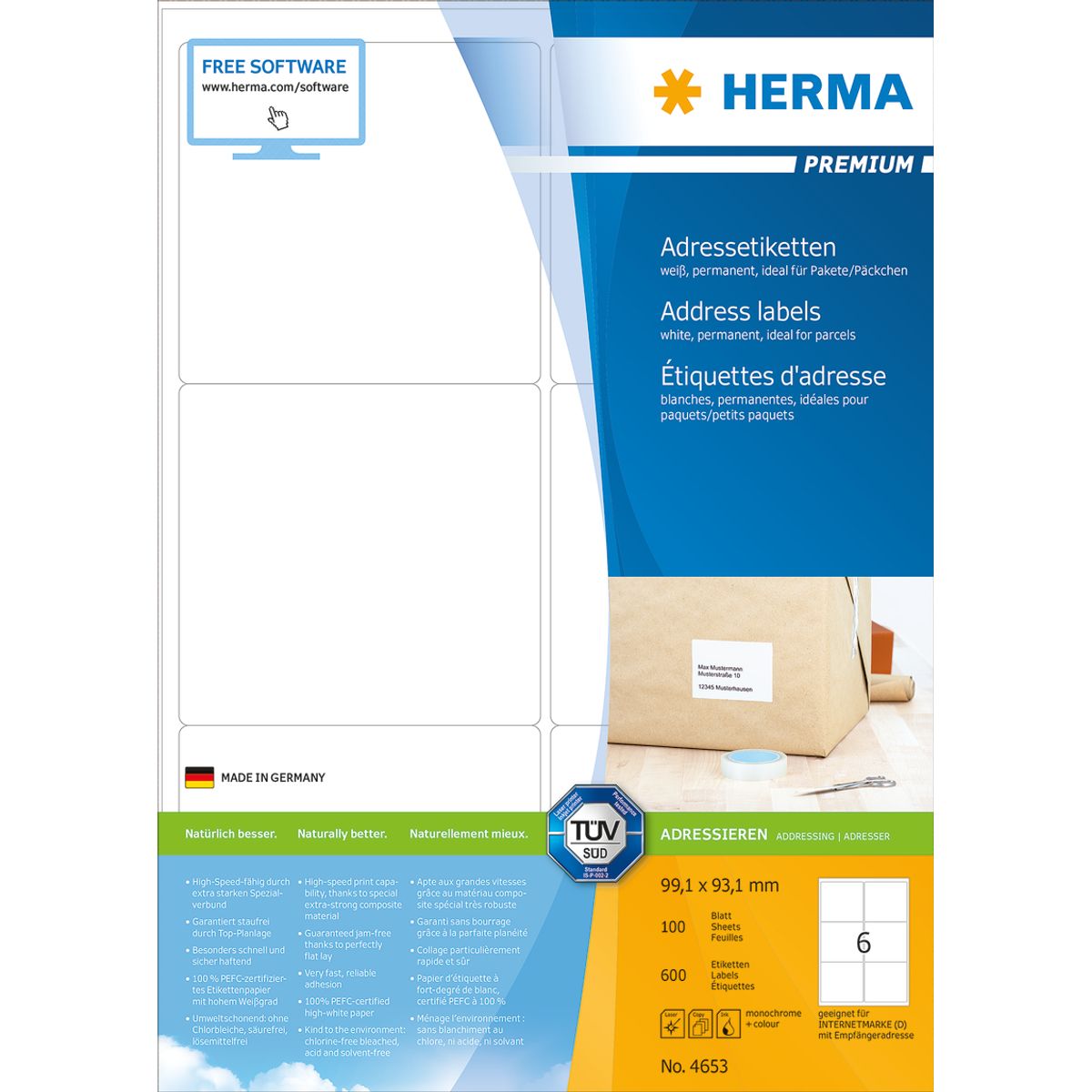 Herma etiket Premium 99,1x93,1 (600)