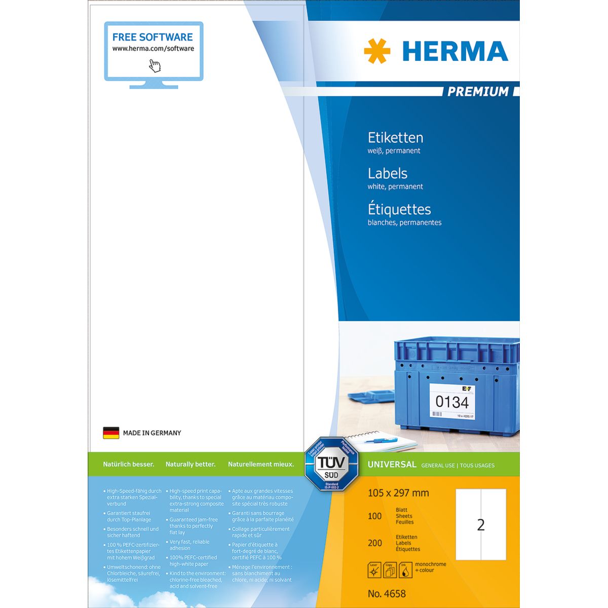 Herma etiket Premium 105x297 (200)