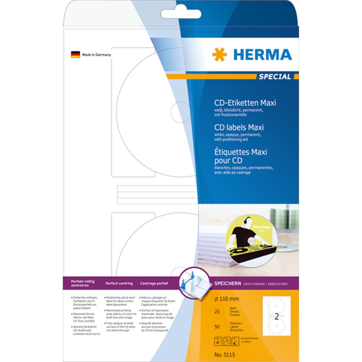 Herma etiket Special CD maxi ø116 (50)