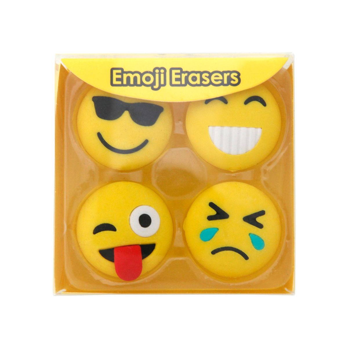 Viskelæder Emojis 4/sæt