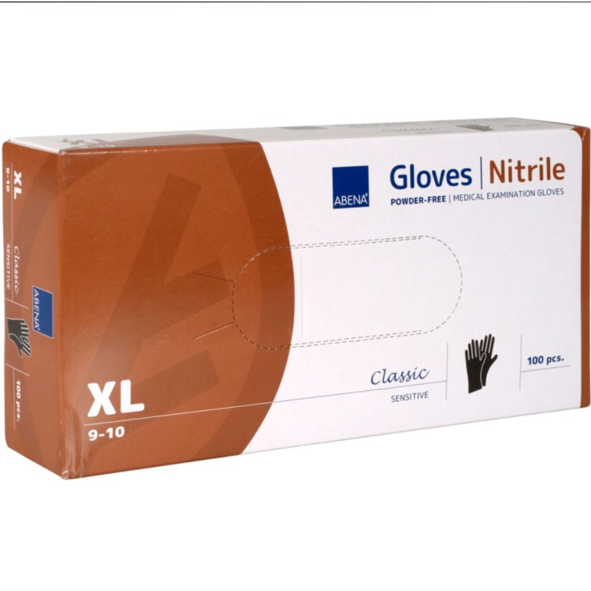 Abena Classic Sensitive Engangshandsker, Nitril, Sort, 100 stk.-XL