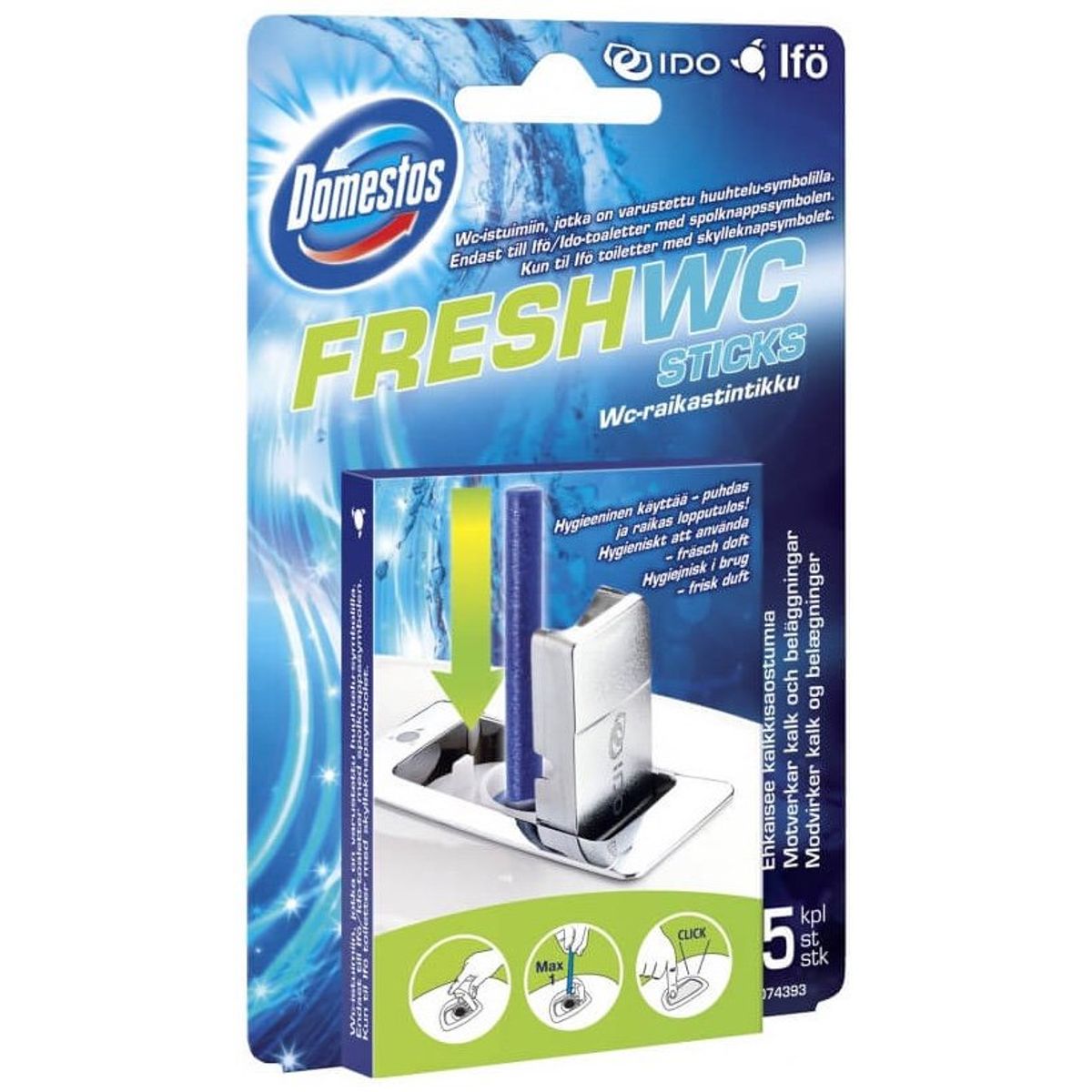 Domestos Fresh WC sticks, Ocean, 5 stk.