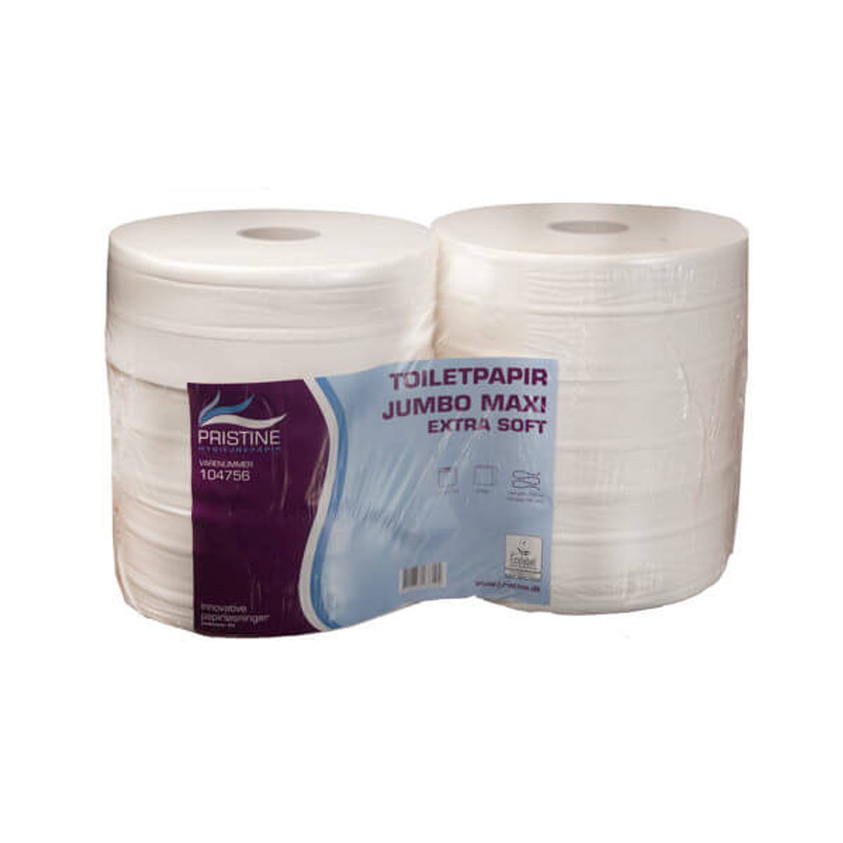 Pristine Jumbo Extra Soft, jumborulle 2-lag, 320 m, 6 ruller