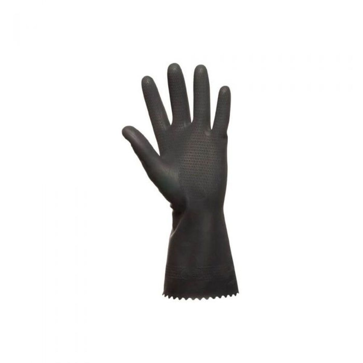 Latexhandske DPL, sort, indvendig velourisering, 12 stk. | Large