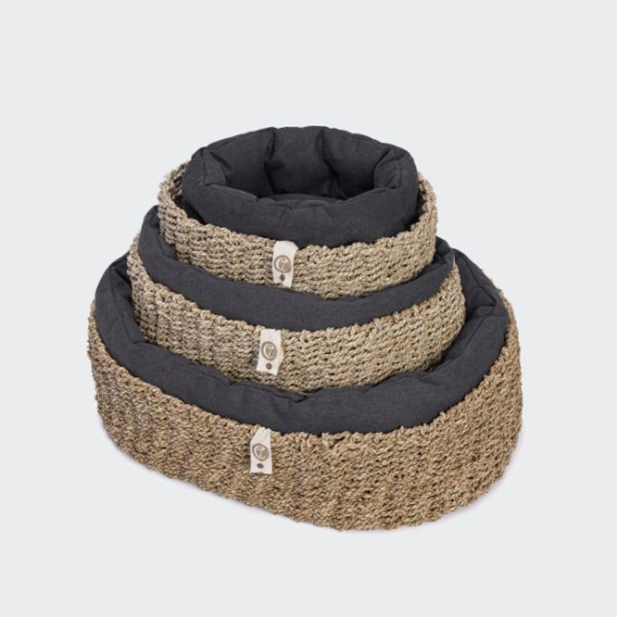 Cloud7 Basket Lazy // Rund hundekurv med blød inderpude (black) - S