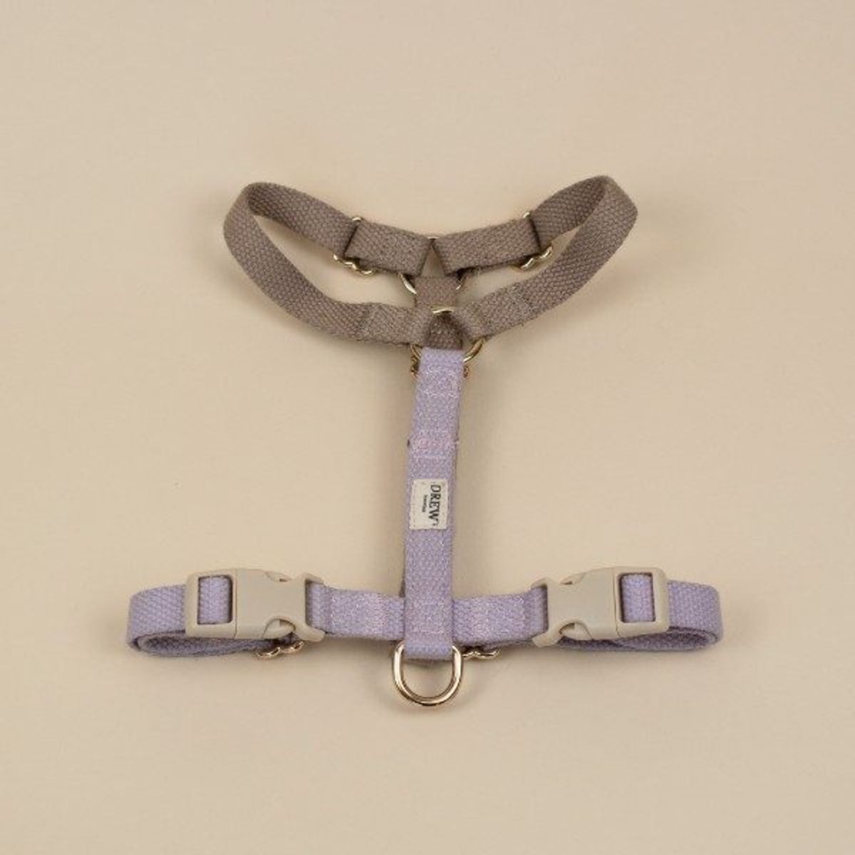 Drew's Dogwear Lavender // Justerbar y-sele (lilla/beige) - S