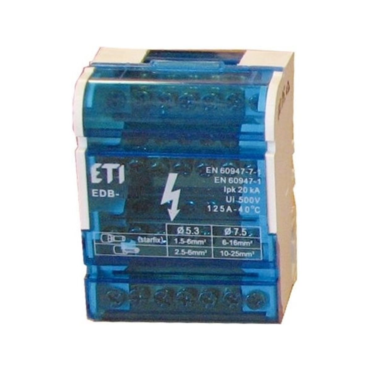 Eti 125A 4P Distribution Block 11-Terminal Edb-411 (001102304)