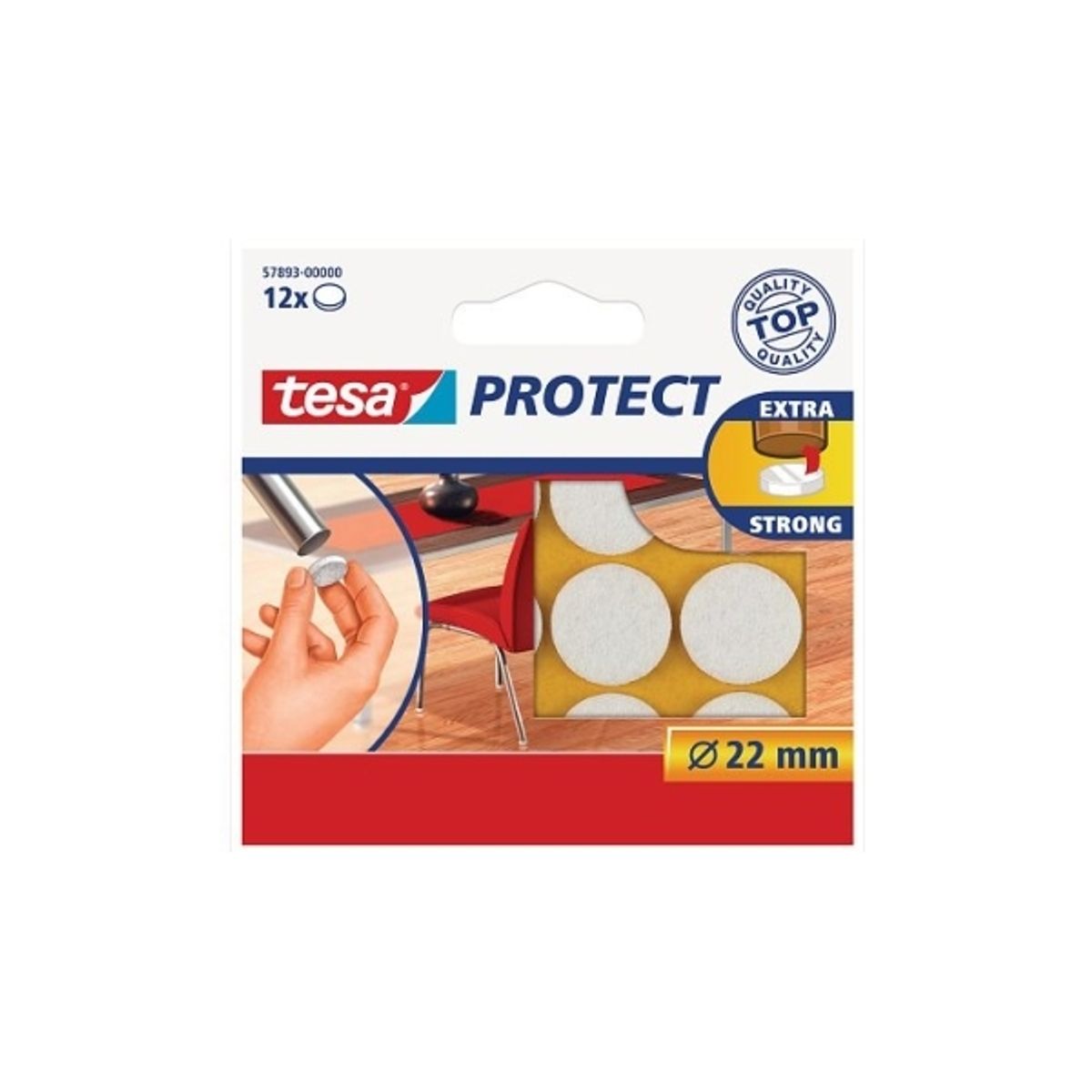 Tesa Protect Filt Glider Rund 22Mm Brun 12 Stk.