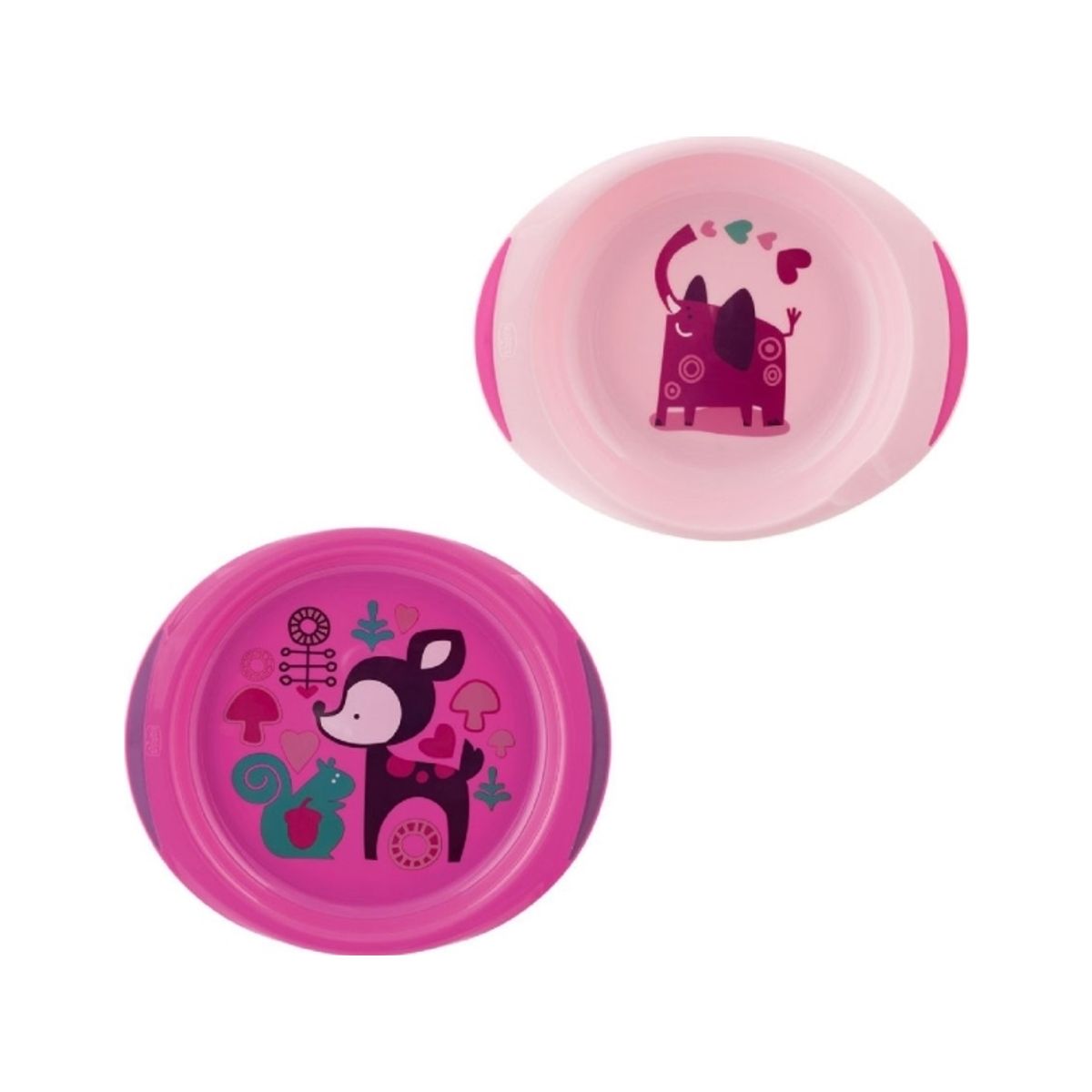 160021-Set Of 2 Plates Pink 12M+