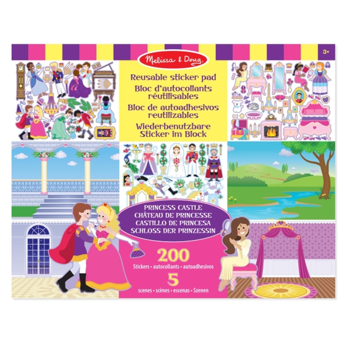 Melissa & Doug Reusable Sticker Pad - Princess Castle, 200 Stk, 3 År, Flerfarvet