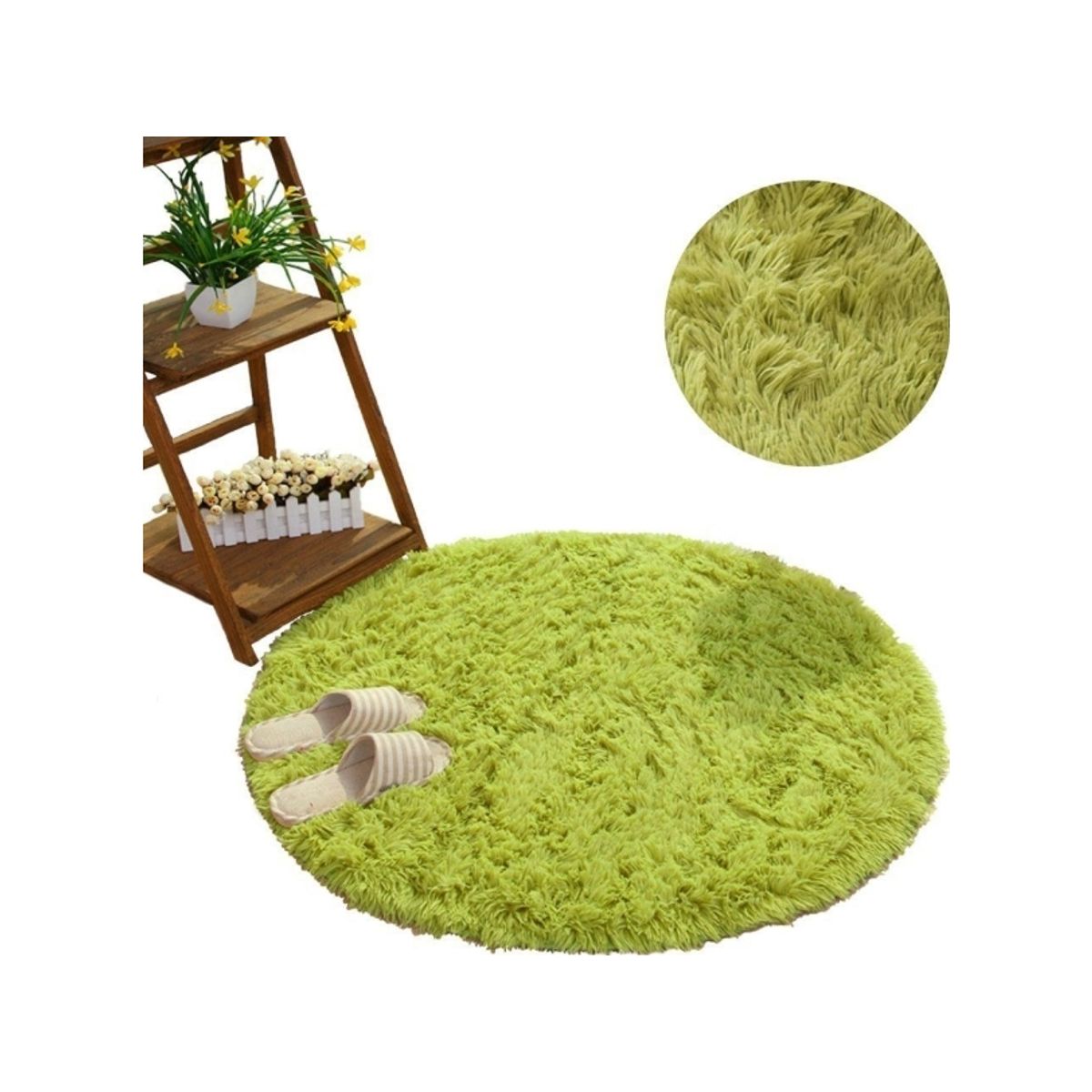 Strado Round Carpet Shaggy Strado 150X150 Greengrass Green) Universal