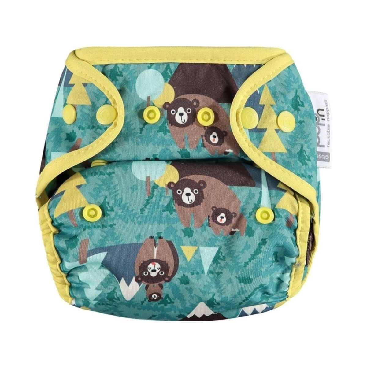 Close Caboo Nappy Wrap, Pop-In Aio Bear Genanvendelig Ble Med Lur 4,5-16 Kg, 1 Stk.