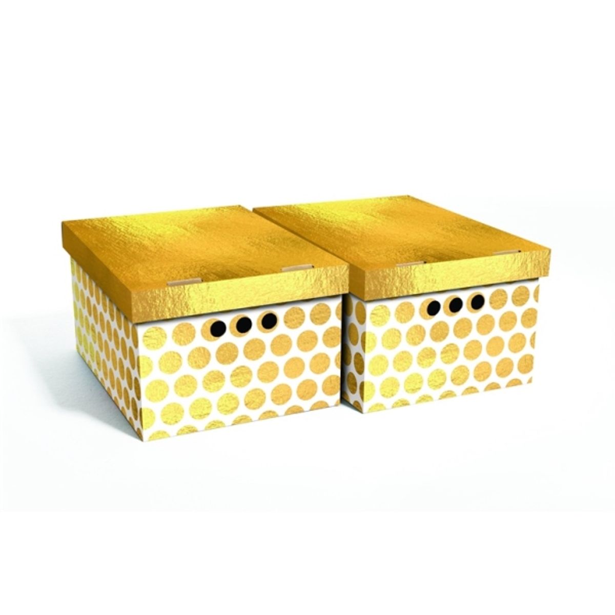 Domoletti Foldable Cart Box33x25x18cm 2 Gold Dots