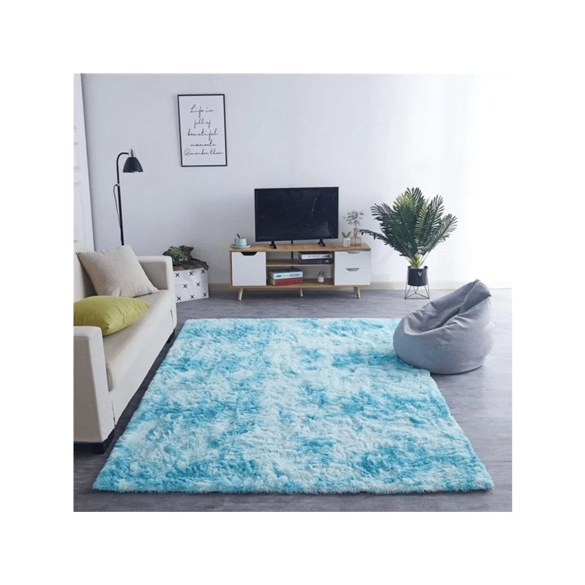 Strado Ombre Shaggy Carpet 130X190 Ombreblue (Lyseblå) Universal