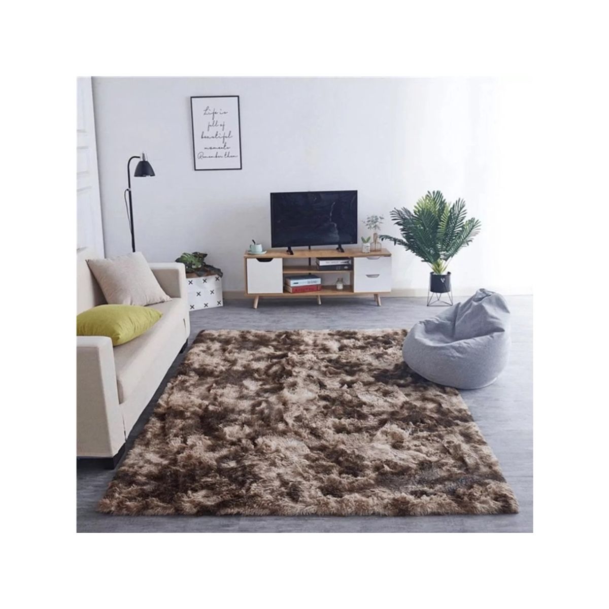 Strado Ombre Shaggy Tæppe 130X190 Ombrecoffee (Brun) Universal