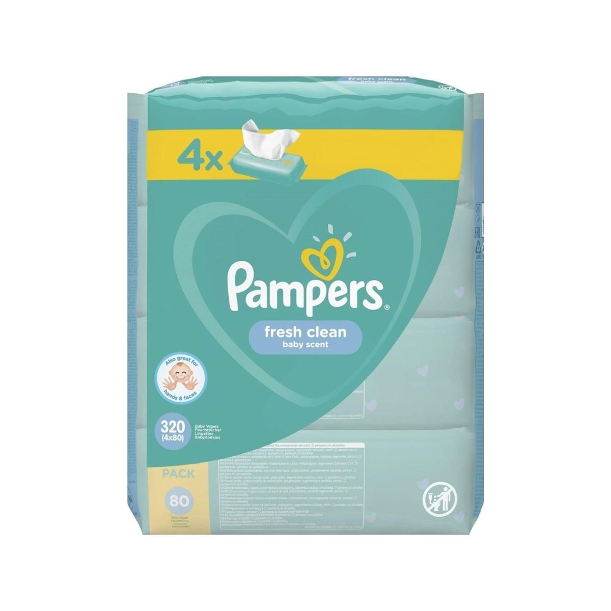 Pampers Freshclean Vådservietter 4X80 Stk.