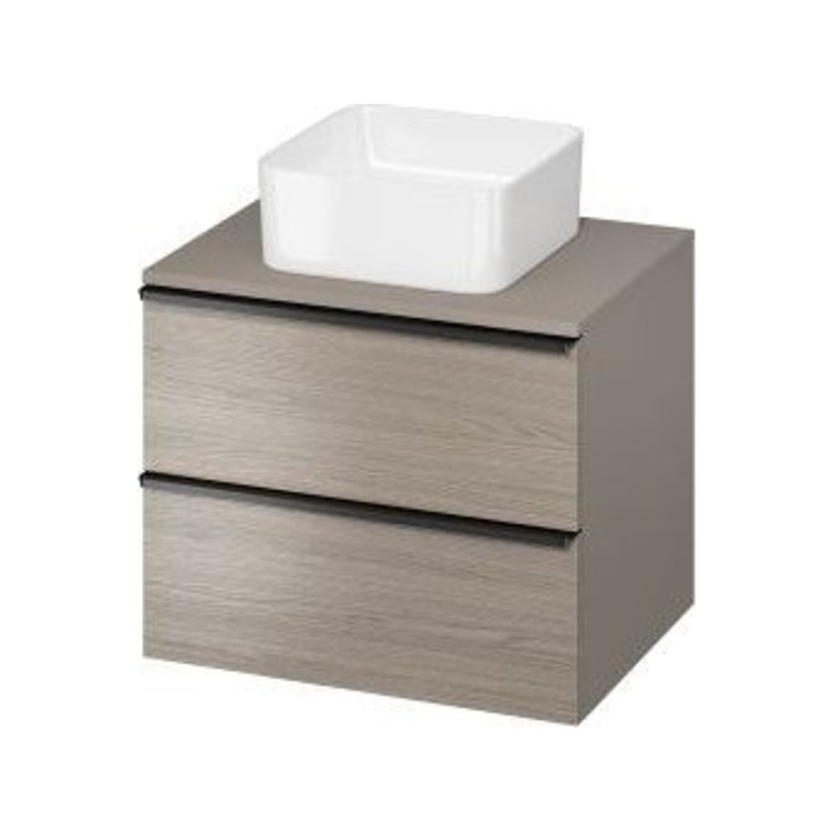 Cersanit S522-023 Cabinet With Top Virgo 60 Gray Black Handle // Cere. Virgo-Top-60-Gray-Uch-Cz