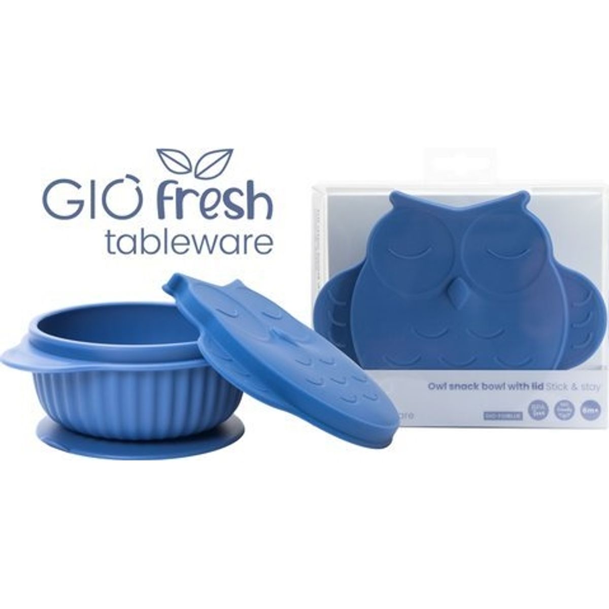 Innogio Innogio Silicone Skål Giofresh Ugle Med Låg Blå