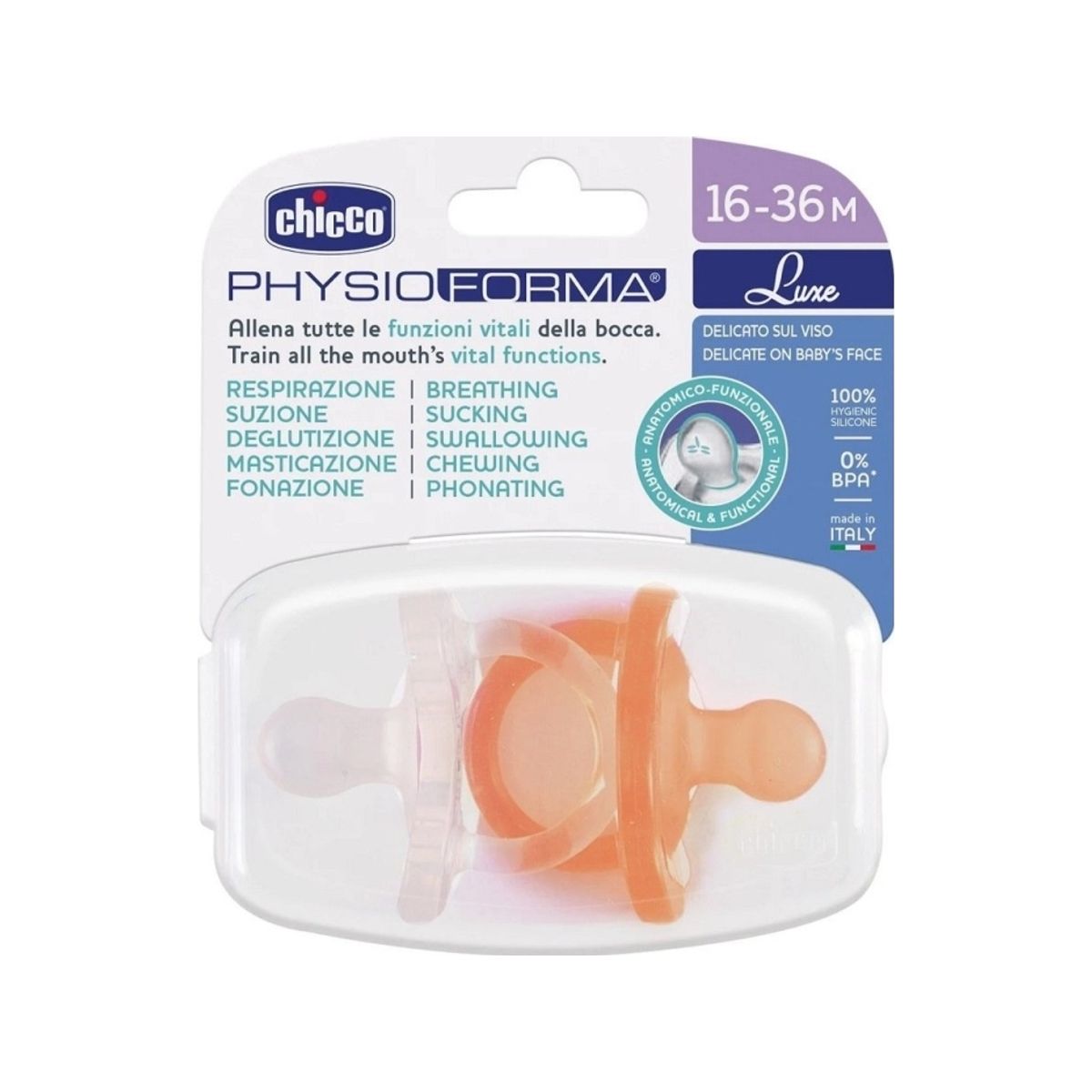 Chicco Soother Physioforma Luxe, 16-36, 2Pcs, Grey, 00073035310000