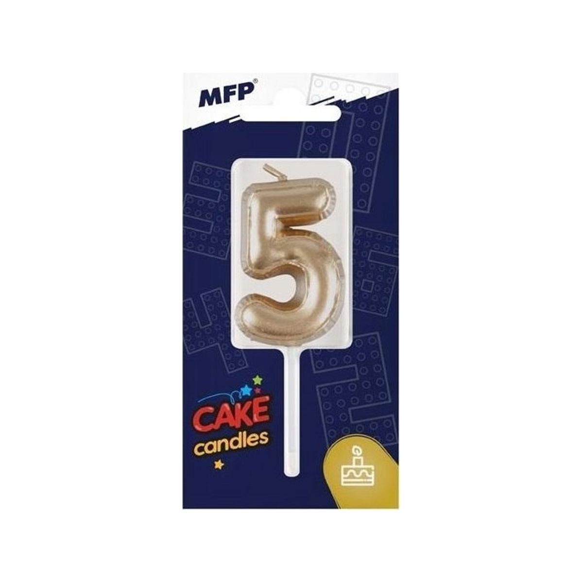 Mfp Papir Kage Lys Ballon Nr. 5 Guld 8800119