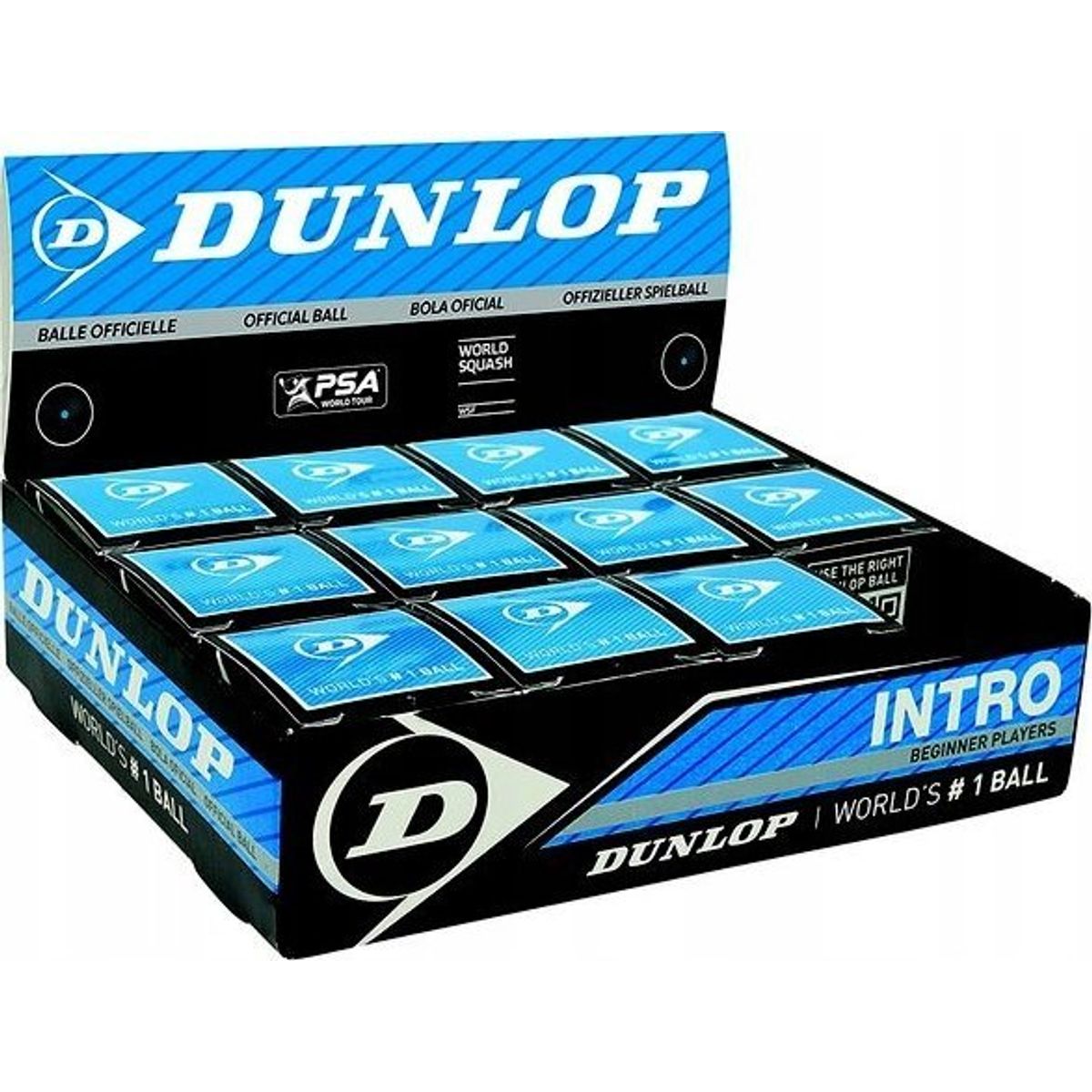 Dunlop 700105 Squashbold Blå Prik 12 Stk ()