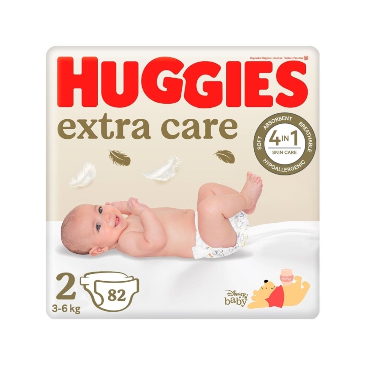 Huggies Bleer Extra Care Størrelse 2 (3-6 Kg) 82 Stk