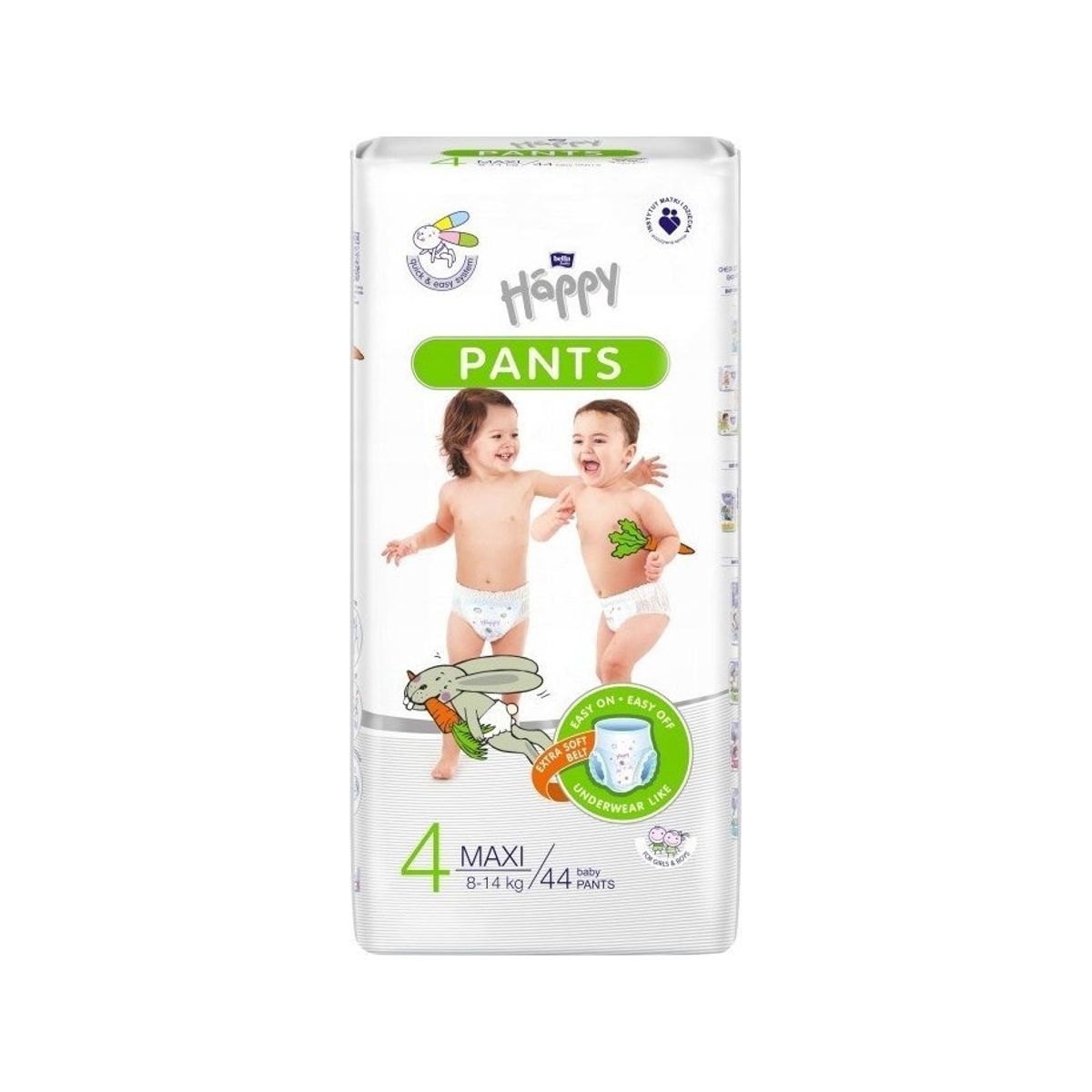 Happy Pieluchomajtki Happy Pants-Diapers Maxi, 4 Size, 8-14 Kg, 44 Pcs.