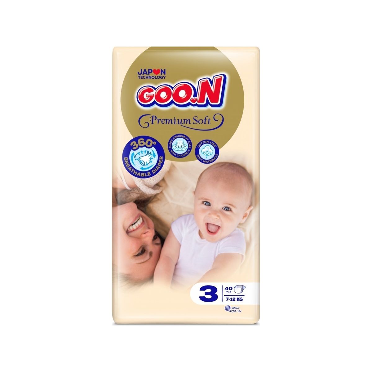 Goo.N Goo.N Premium Soft Diaper Tape _Size 3, 40 Pcs., 7-12 Kg