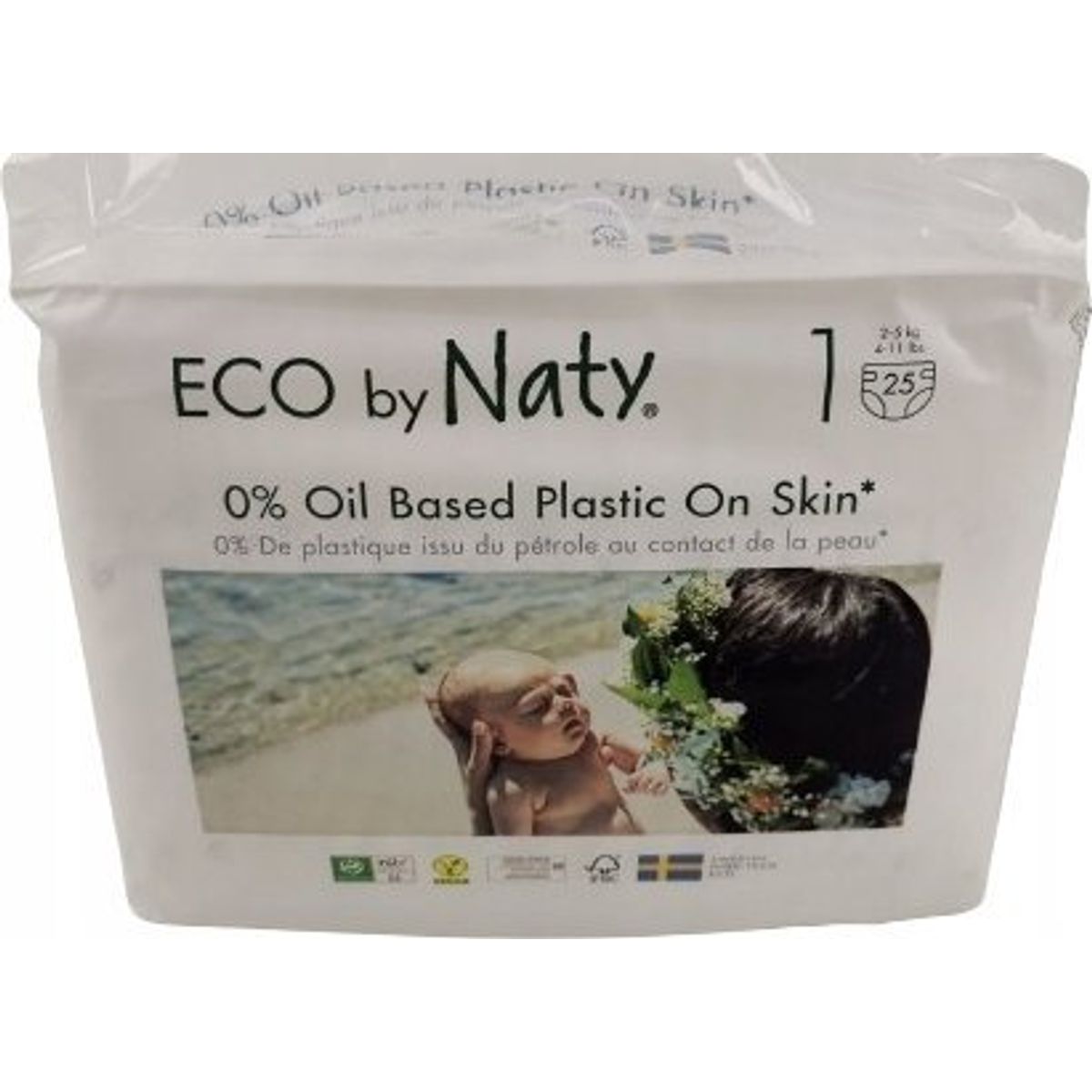 Eco By Naty Diapers 1 New Born Dydis, 25Pcs