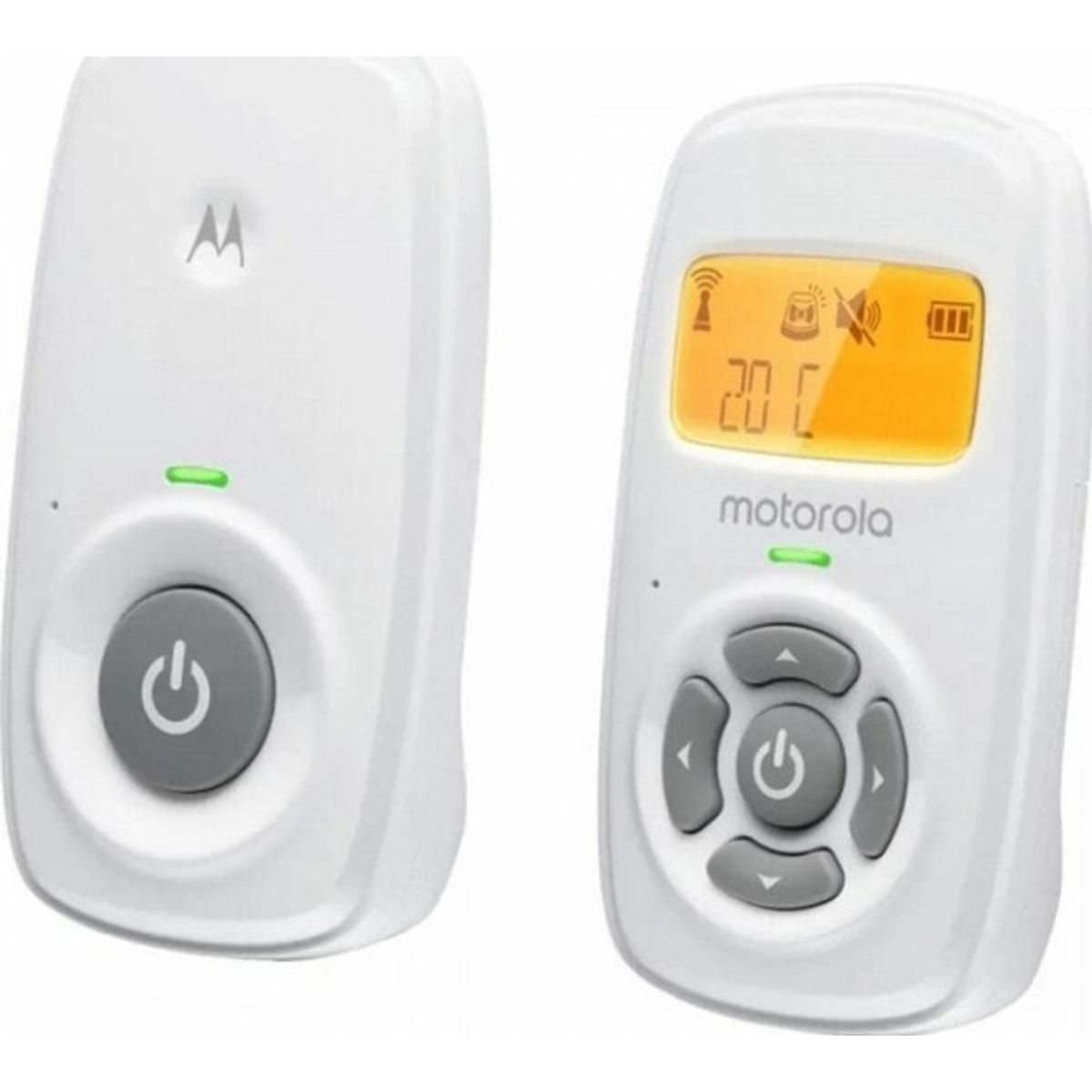 Motorola Am24, Dect Babytelefon, 300 M, Hvid, Ravfarvet, Batteri