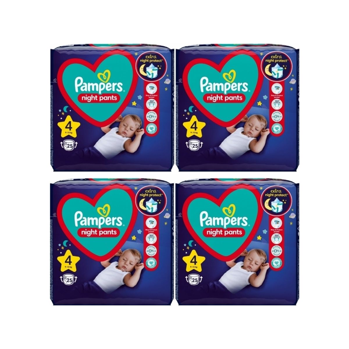 Pampers Pieluchomajtki Pants Night Monthly Pack 4, 9-15 Kg, 100 Szt.