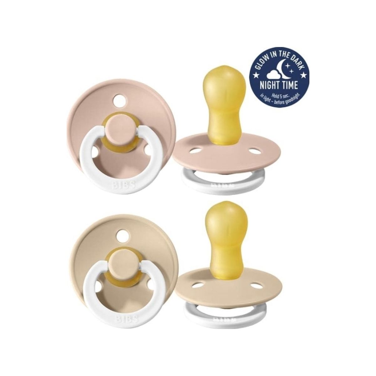 Hagesmække Bibs 2-Pack Blush Night &Amp Vanilla Night L Hevea Gummisut