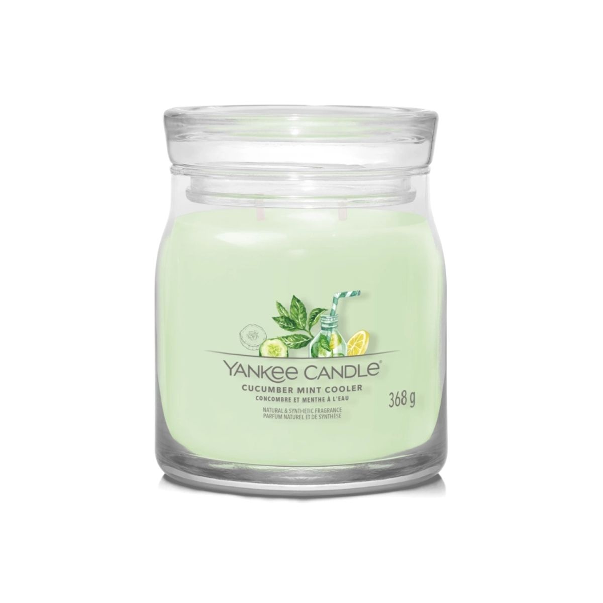 Yankee Candle Cucumber Mint Cooler, Cylinder, Grøn, Agurk, Citron, Mint, 50 T, 1 Stk