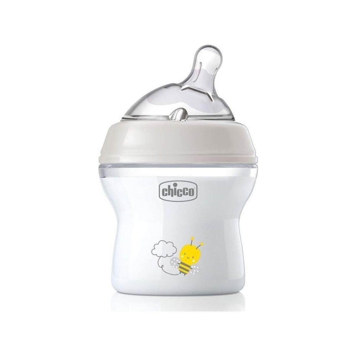 Chicco_Naturalfeeling Plastikflaske 150 Ml Med Silikone Sut Fri Gennemstrømning 0M+