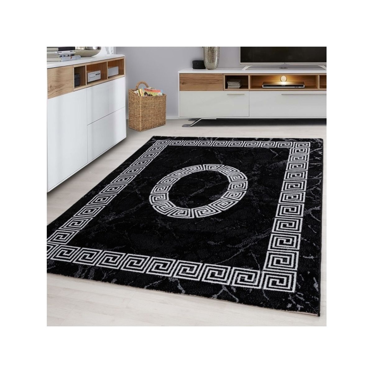 Ayyildyz Modern Plus Ornamenttæppe Sort 120 Cm X 170 Cm