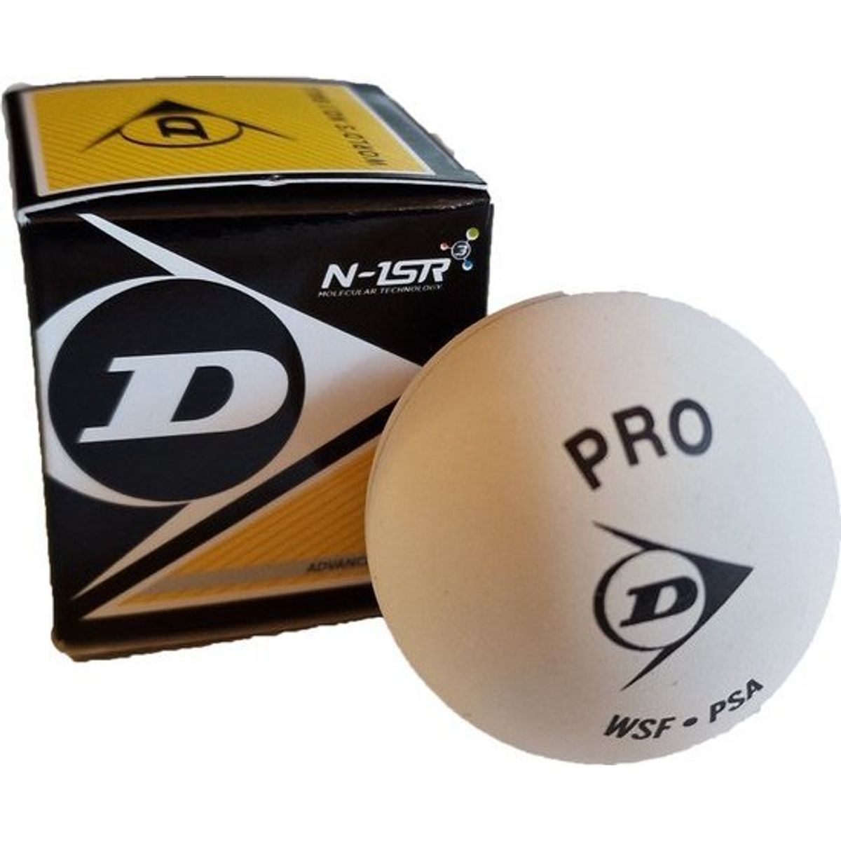 Dunlop Squash Ball Dunlop Pro White 1 Yellow Dots 12-Box Psa/Wsa Official Ball