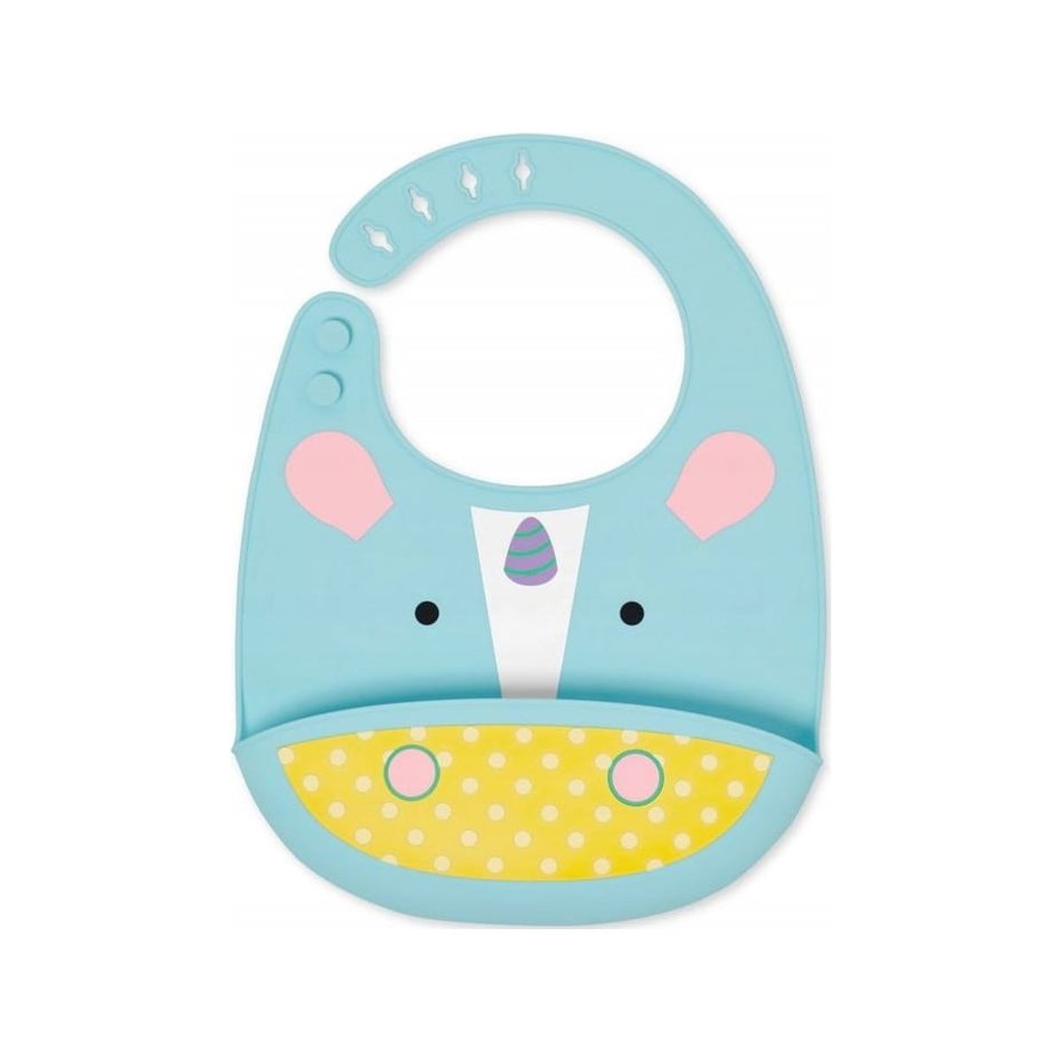 Skip Hop Silicone Bib Zoo Fold & Go, 6M+, Unicorn, 232204