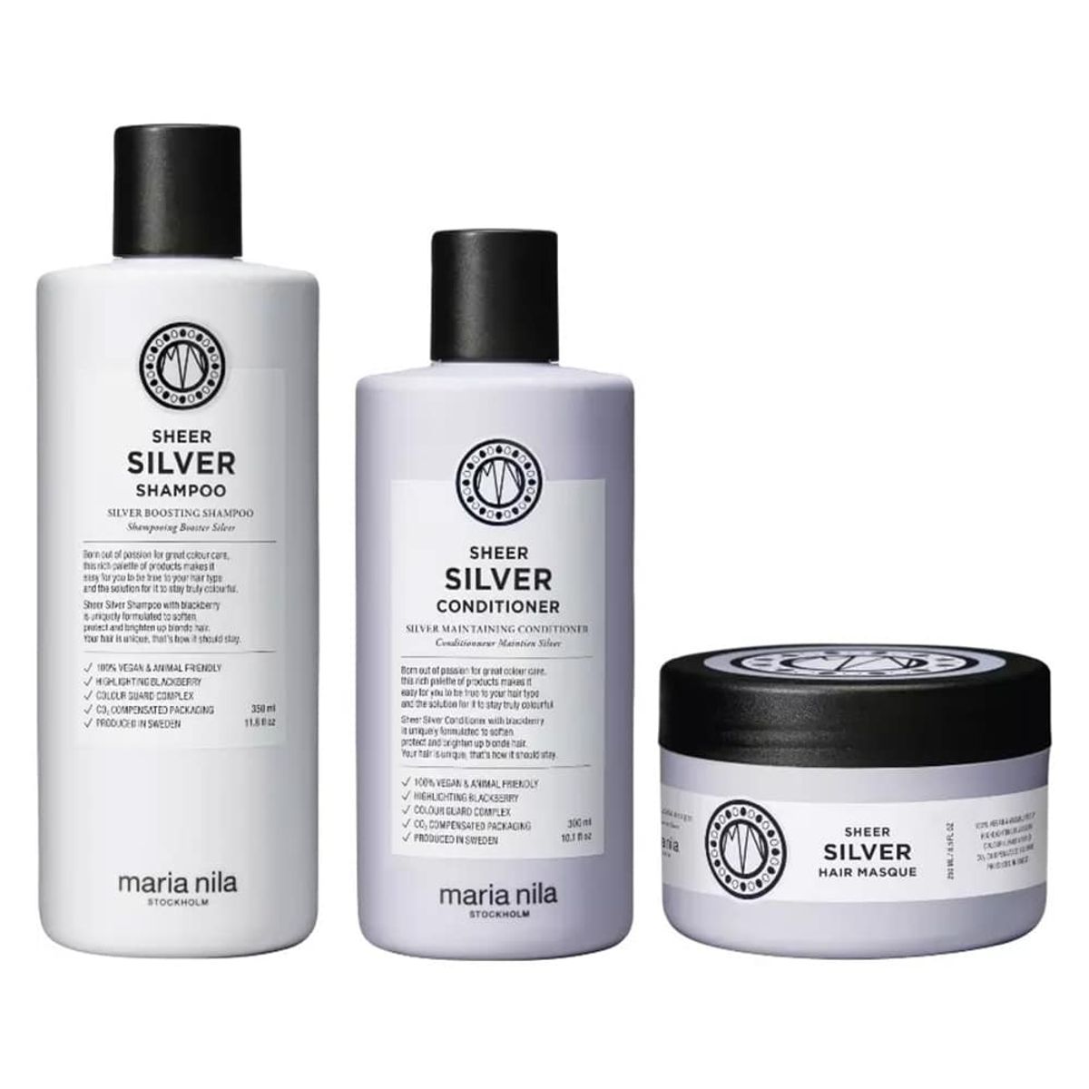 Maria Nila Sheer Silver Trio 350ml+300ml+250ml