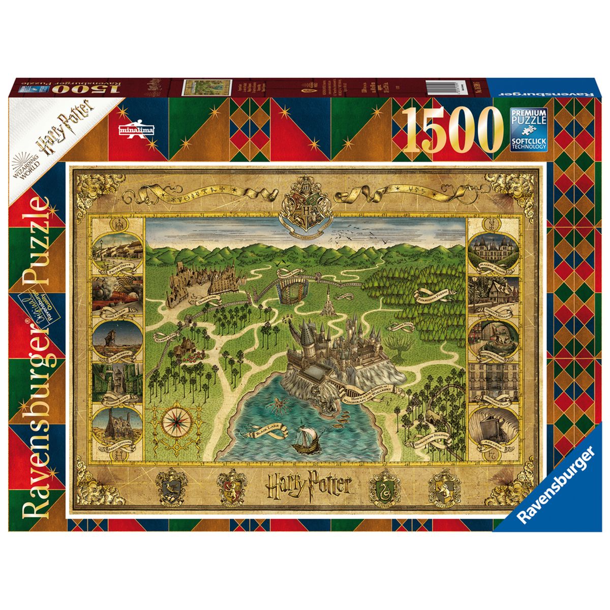 Puslespil Hogwarts Map 1500 brikker