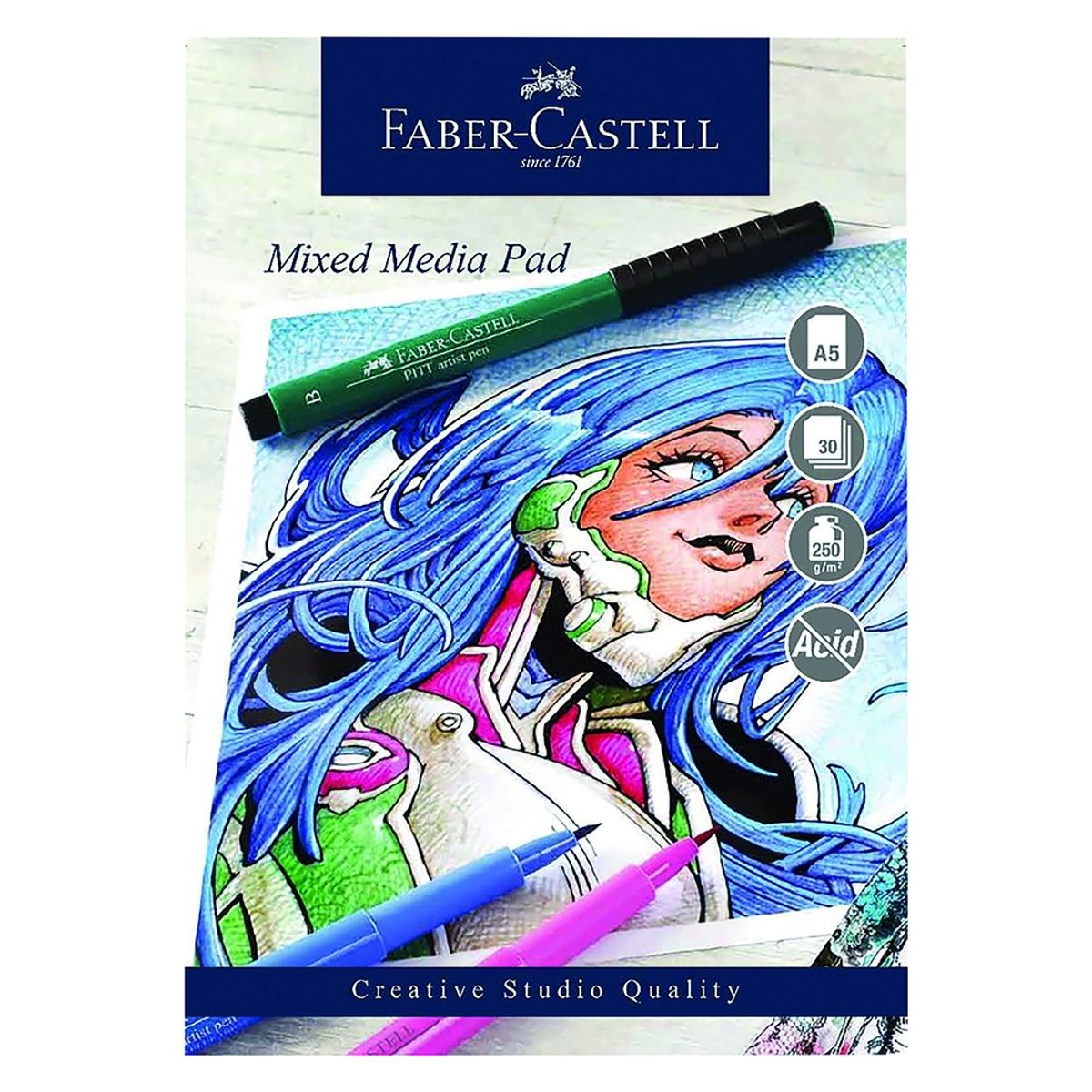 Akvarel blok Faber-Castell mixed A5 250g syrefri 30ark