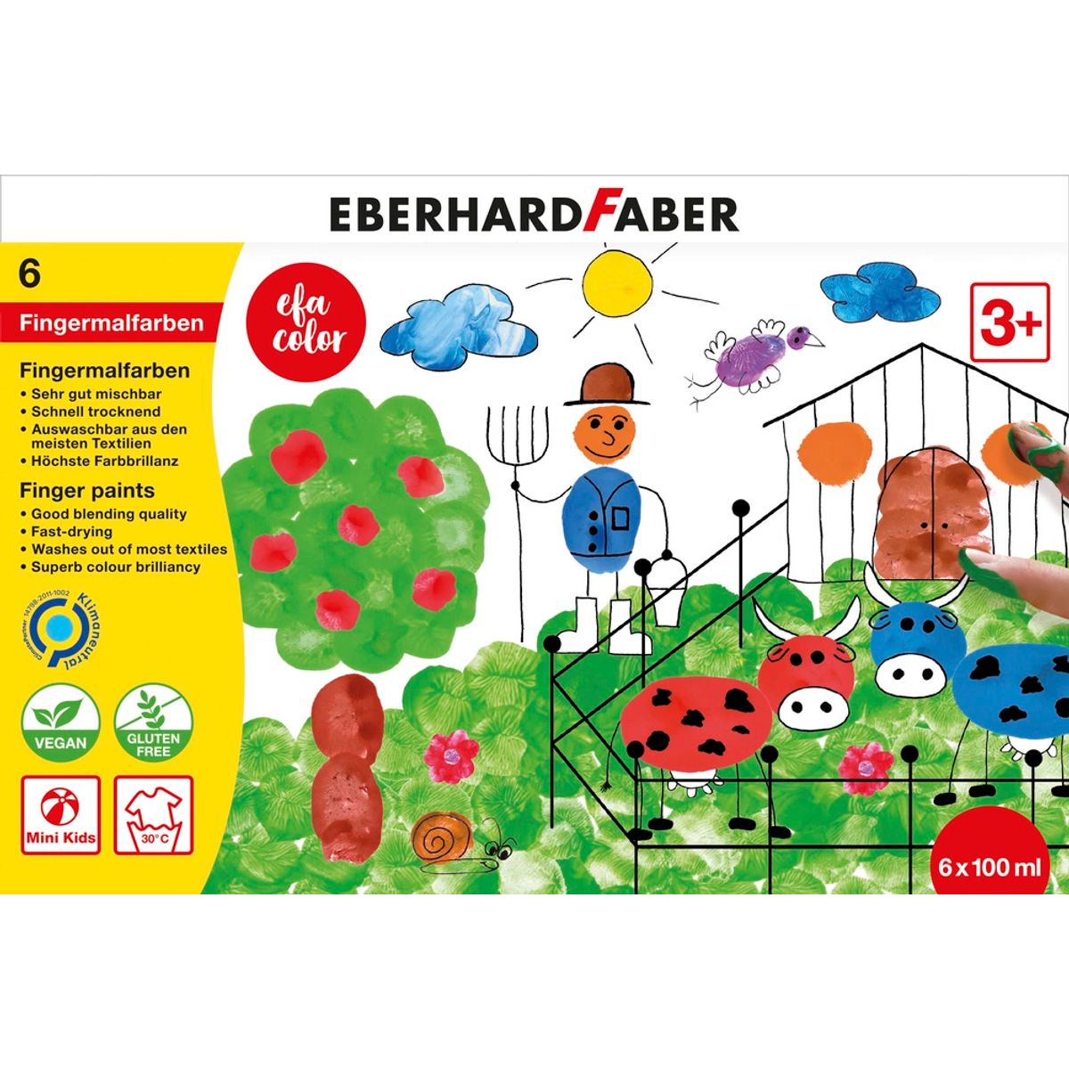 Eberhard Faber Fingermaling 100 ml 6 ass farver