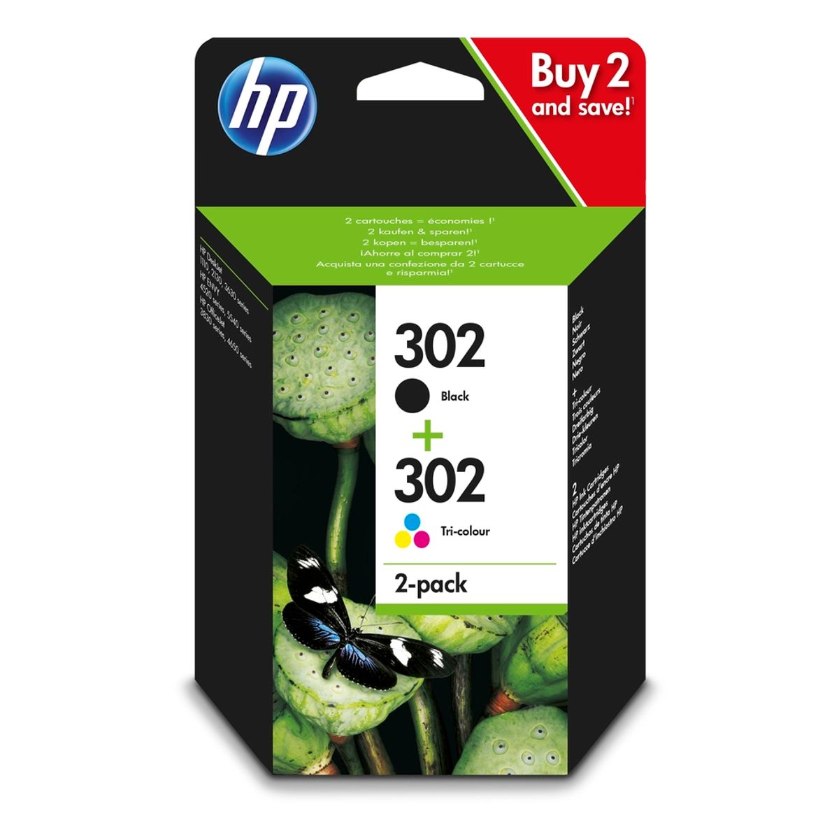 HP 302 ink cartridges combo 2-pack printerpatron