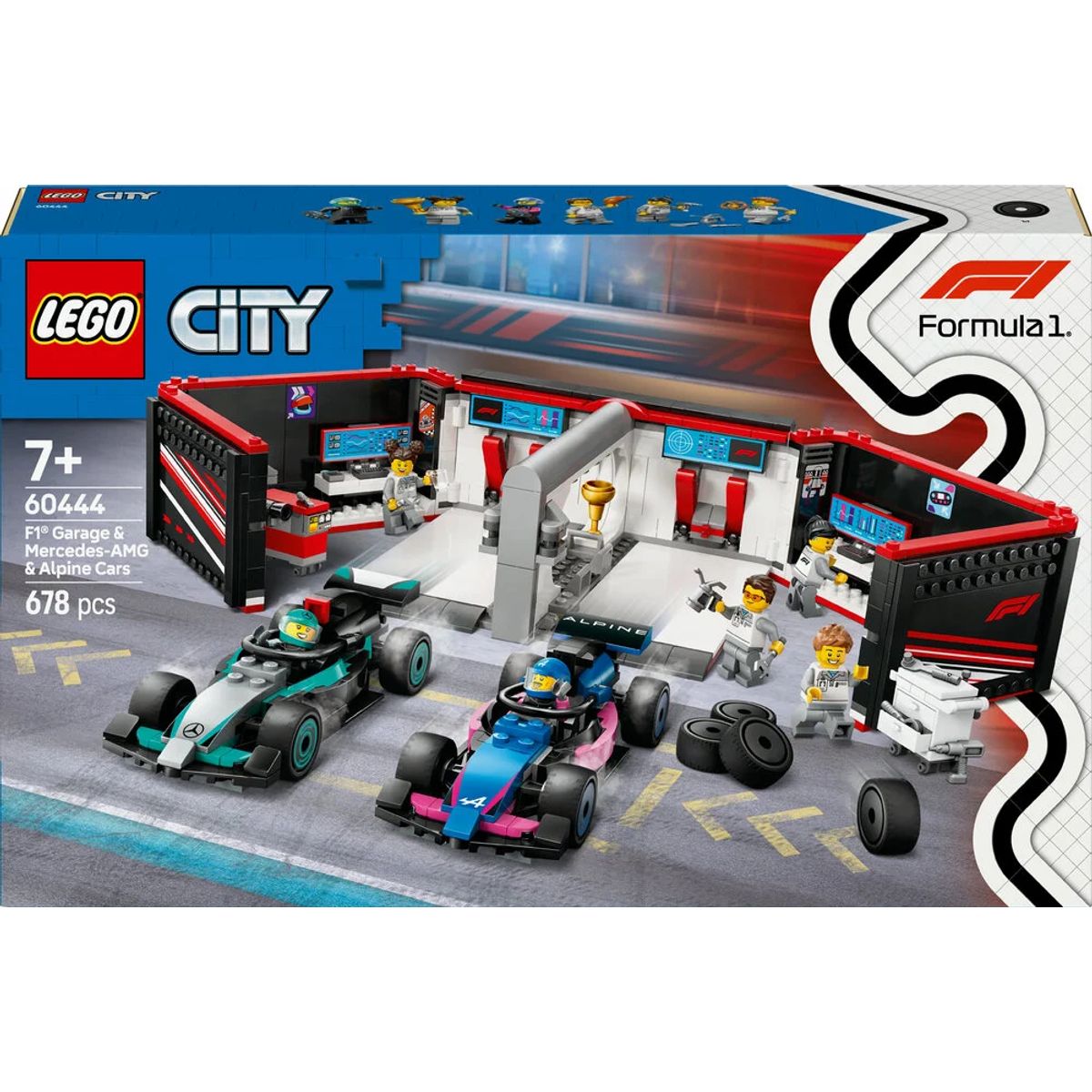 60444 LEGO City F1 ®-garage: Mercedes-AMG og Alpine-biler