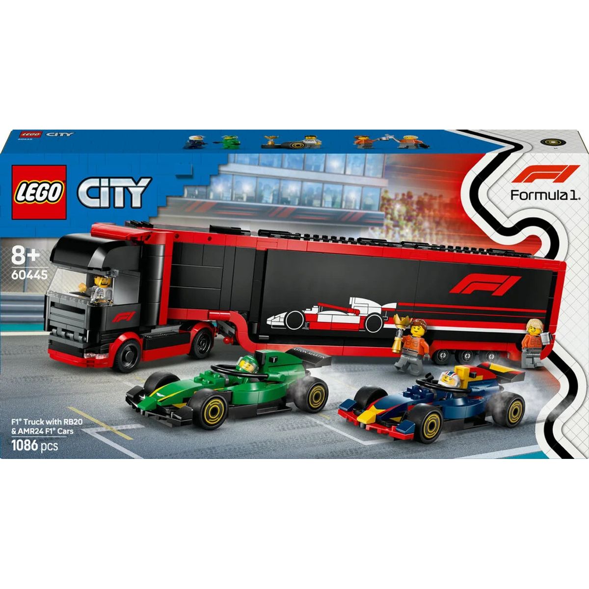 60445 LEGO City F1 ®-lastbil med RB20 og AMR24 F1 ®-biler