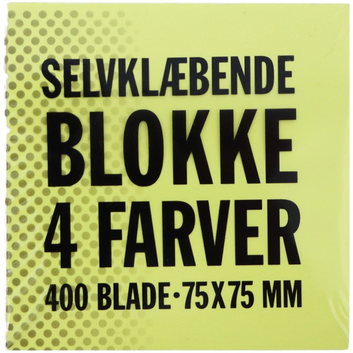 Relief selvklæbende notes 4 farver 75x75 mm